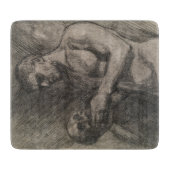 Lichaam van een Man dat de schedel vasthoudt (door Snijplank (Voorkant)