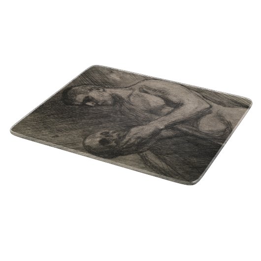 Lichaam van een Man dat de schedel vasthoudt (door Snijplank (Hoek)