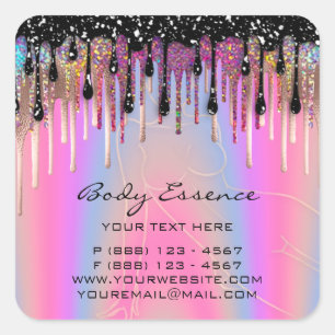 Lichaam Verzorgings Zeep Balm Cosmetica Winkel Roz Vierkante Sticker