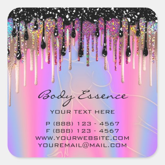 Lichaam verzorgingszeep Balm Cosmetica Winkel Roze Vierkante Sticker (Voorkant)