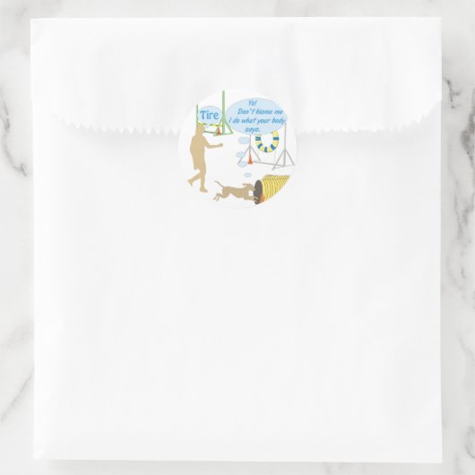 Lichaam zegt ronde sticker (Tas)