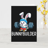 Lichaambuilder Konijn Pasen Konijnbuilder Fitness  Kaart (Gele Bloem)
