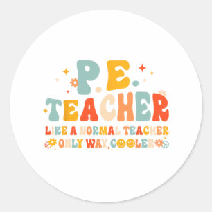 Lichaamelijke Opvoeding Leraar Terug naar school G Ronde Sticker