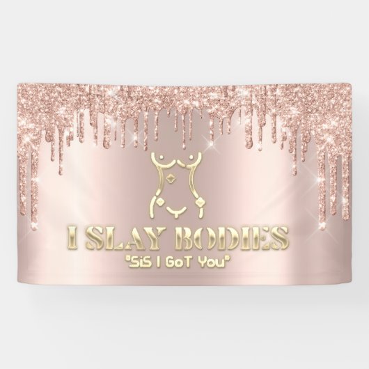 Lichaamsbedekking Beauty Logo Glitter Gold Logo Bu Spandoek (Horizontaal)