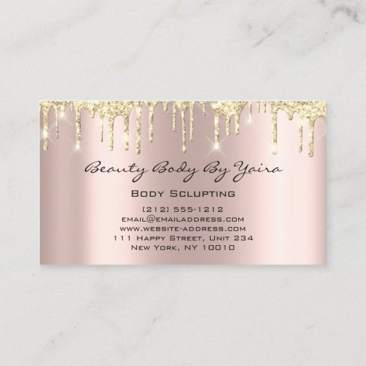Lichaamsbedekking Beauty Logo Glitter Gold Logo Bu Visitekaartje (Achterkant)