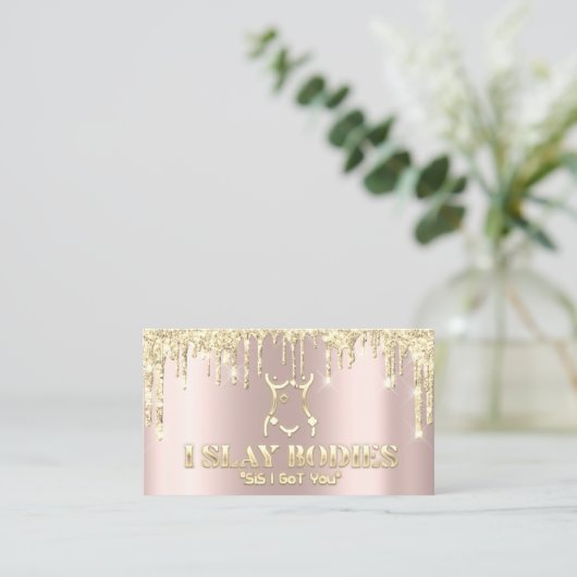 Lichaamsbedekking Beauty Logo Glitter Gold Logo Bu Visitekaartje (Staand voorkant)