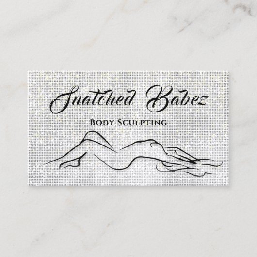 Lichaamsbedekking Beauty Logo Massage Silver Grey  Visitekaartje (Voorkant)