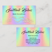 Lichaamsbedekking Beauty Logo Massage Spa Blu Holo Visitekaartje (Voorkant / Achterkant)