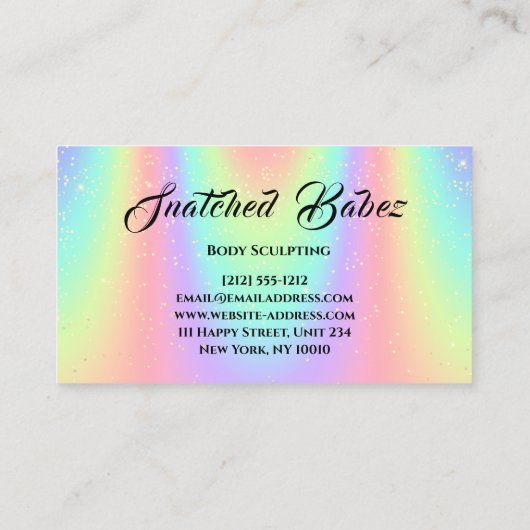 Lichaamsbedekking Beauty Logo Massage Spa Blu Holo Visitekaartje (Achterkant)