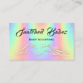 Lichaamsbedekking Beauty Logo Massage Spa Blu Holo Visitekaartje (Voorkant)