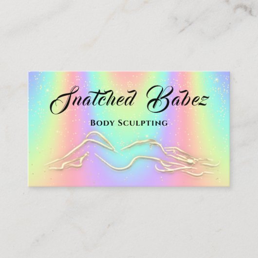 Lichaamsbedekking Beauty Logo Massage Spa Blu Holo Visitekaartje (Voorkant)