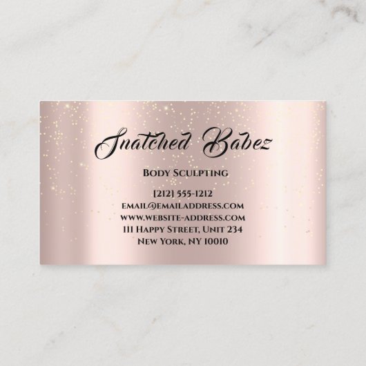 Lichaamsbedekking Confetti van het Massage Roos Lo Visitekaartje (Achterkant)