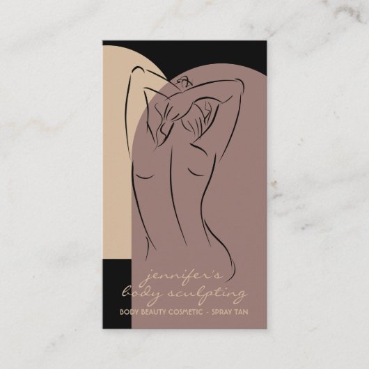 Lichaamsbedekking Contourzout Tan Salon logo Visitekaartje (Voorkant)