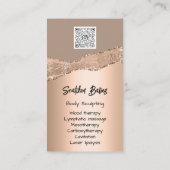 Lichaamsbedekking Cosmetica Logo QR Code Roos Glam Visitekaartje (Achterkant)