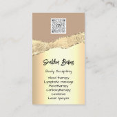 Lichaamsbedekking Cosmetica Logo QR Code Roos Gold Visitekaartje (Achterkant)