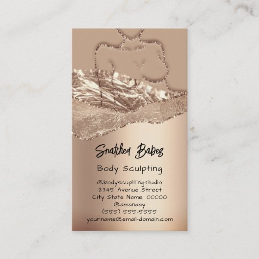 Lichaamsbedekking Cosmetica Logo QR Code Roos Gold Visitekaartje (Voorkant)