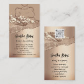 Lichaamsbedekking Cosmetica Logo QR Code Roos Gold Visitekaartje (Voorkant / Achterkant)