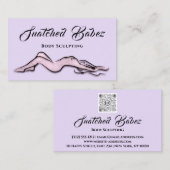 Lichaamsbedekking Logo Massage QRCODE Paars Visitekaartje (Voorkant / Achterkant)