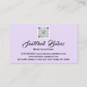 Lichaamsbedekking Logo Massage QRCODE Paars Visitekaartje (Achterkant)