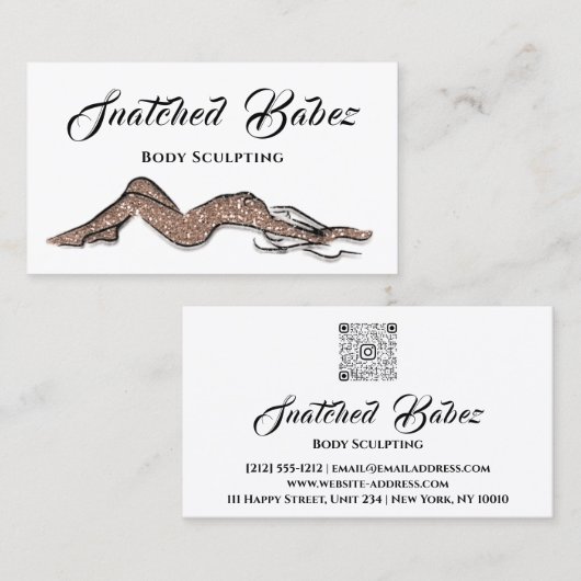 Lichaamsbedekking Logo massage QRCODE-Roos Visitekaartje (Voorkant / Achterkant)