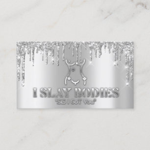 Lichaamsbedekking schoonheid Logo Glitter Grey Visitekaartje