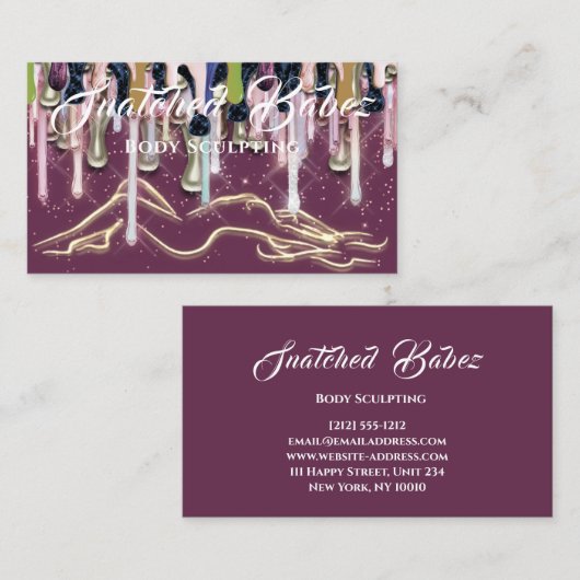 Lichaamsbedekking schoonheids Aangepaste Logo Mass Visitekaartje (Voorkant / Achterkant)