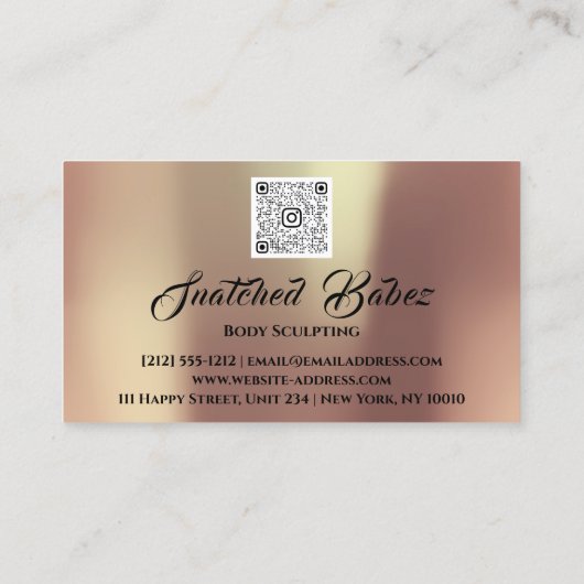 Lichaamsbedekking schoonheidsmiddel Massage QE COD Visitekaartje (Achterkant)