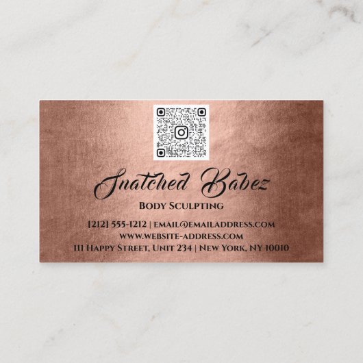 Lichaamsbedekking schoonheidsmiddel Massage QE COD Visitekaartje (Achterkant)