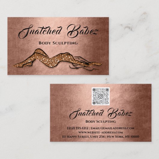 Lichaamsbedekking schoonheidsmiddel Massage QE COD Visitekaartje (Voorkant / Achterkant)