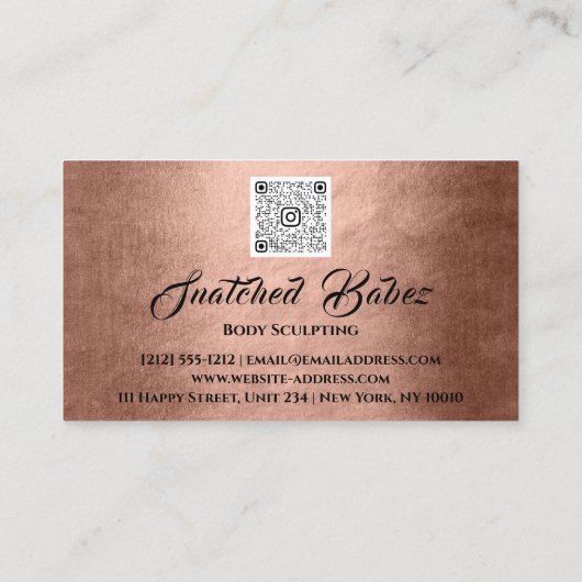 Lichaamsbedekking schoonheidsmiddel Massage QE COD Visitekaartje (Achterkant)