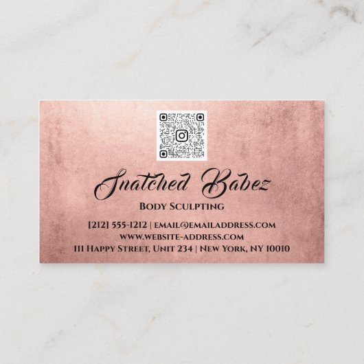 Lichaamsbedekking schoonheidsmiddel massage QR COD Visitekaartje (Achterkant)