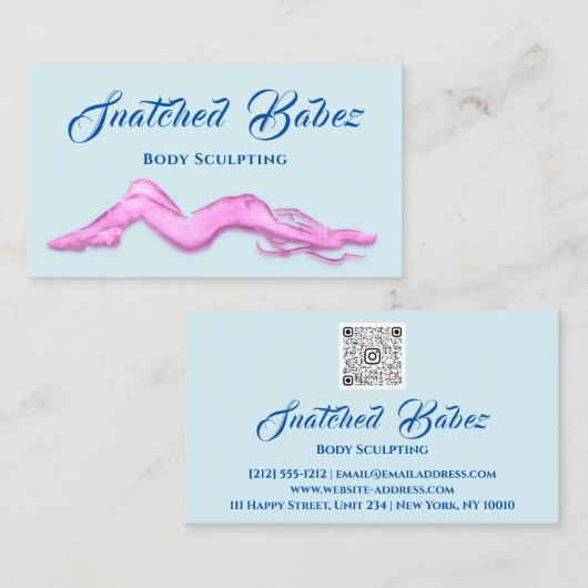 Lichaamsbedekking schoonheidsmiddel massage QRCODE Visitekaartje