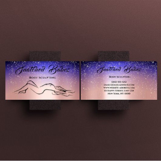 Lichaamsbedekking schoonheidsplak Logo Massage Roz Visitekaartje