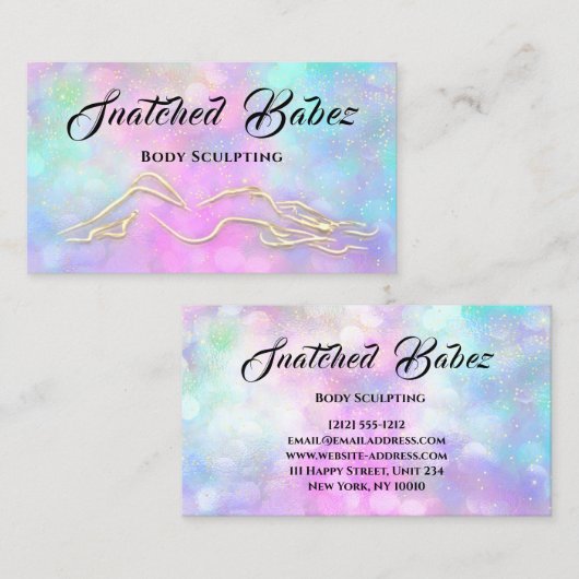 Lichaamsbedekking schoonheidsplak Logo Massage Spa Visitekaartje (Voorkant / Achterkant)