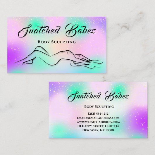 Lichaamsbedekking schoonheidsplak Logo Roze Paars Visitekaartje (Voorkant / Achterkant)