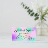 Lichaamsbedekking schoonheidsplak Logo Roze Paars Visitekaartje (Staand voorkant)