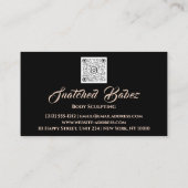 Lichaamsbedekking van het bloedbad QRCODE Black va Visitekaartje (Achterkant)