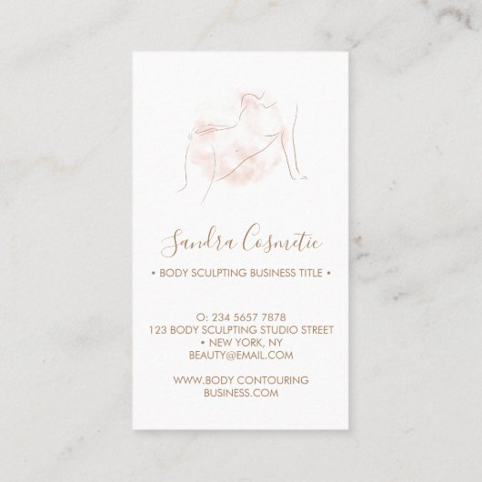 Lichaamsbeeldhouwer contouren tan spa visitekaartje (Achterkant)
