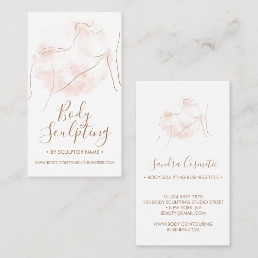 Lichaamsbeeldhouwer contouring bruinende spa visitekaartje (Voorkant / Achterkant)
