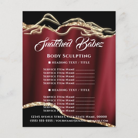 Lichaamsberekening van de Rood-goudprijslijst voor Flyer (Voorkant)