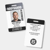 Lichaamsbeveiliging Bewaker ID Pasfoto Logo Grijs Badge (Voor- en achterkant)