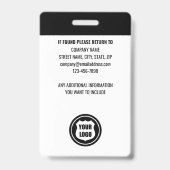 Lichaamsbeveiliging Bewaker ID Pasfoto Logo Grijs Badge (Achterkant)