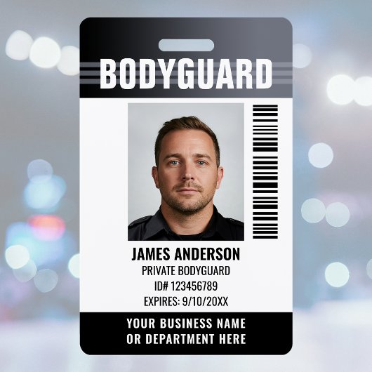 Lichaamsbeveiliging Bewaker ID Pasfoto Logo Grijs Badge