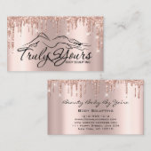 Lichaamsblaasjes Logo Glitter Roos1 Visitekaartje (Voorkant / Achterkant)