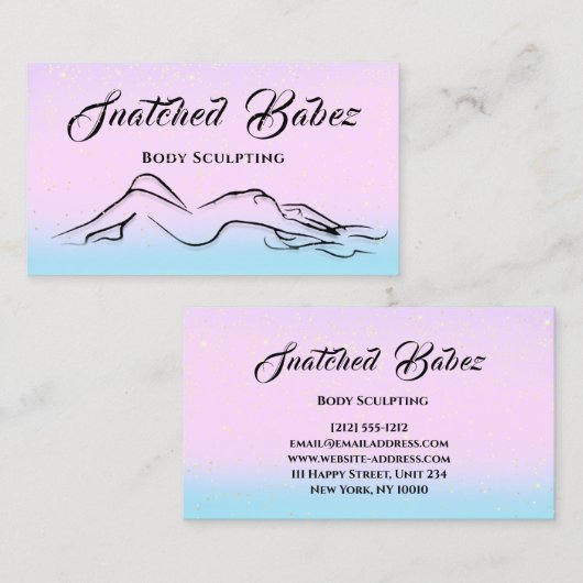 Lichaamsblauw MassagE Roze Blauw Visitekaartje (Voorkant / Achterkant)