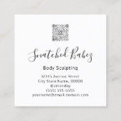 Lichaamsbloedslachting QRCODE-Roos Blauwgroen blau Vierkante Visitekaartje (Achterkant)