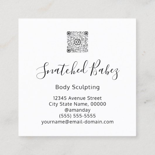 Lichaamsbloedslachting QRCODE-Roos Blauwgroen blau Vierkante Visitekaartje (Achterkant)