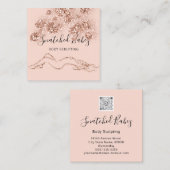 Lichaamsbloedslachting QRCODE Roos SPA Vierkante Visitekaartje (Voorkant / Achterkant)