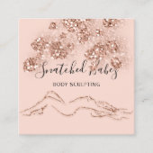 Lichaamsbloedslachting QRCODE Roos SPA Vierkante Visitekaartje (Voorkant)