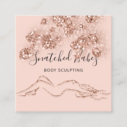 Lichaamsbloedslachting QRCODE Roos SPA Vierkante Visitekaartje (Voorkant)